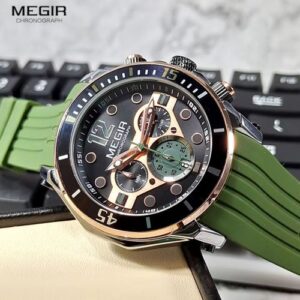 Megir Men's Green Luxury Waterproof Chrono Watch