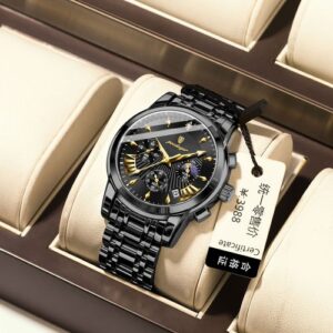 POEDAGAR Fashion-Forward Men's Waterproof Quartz Watch